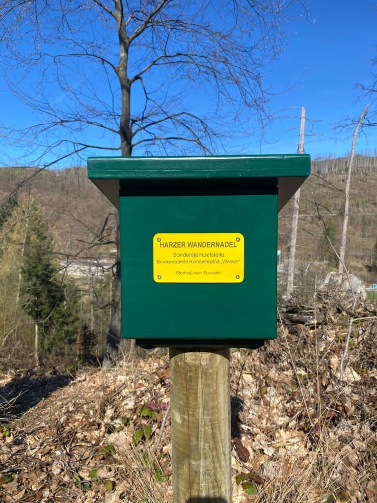 Harzer Wandernadel stamping station in the forest