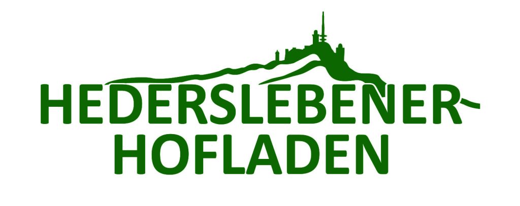 Logo Hederslebener Hofladen mit Bergsilhouette